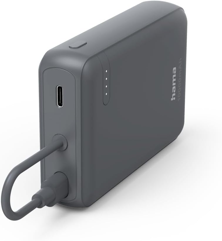 Power Pack Travel 10000 mAh Powerbank mit Kabel, kompakt