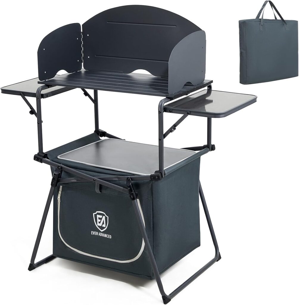 Tragbare Campingküche mit Campingschrank – kompakte Lösung mit Stauraum